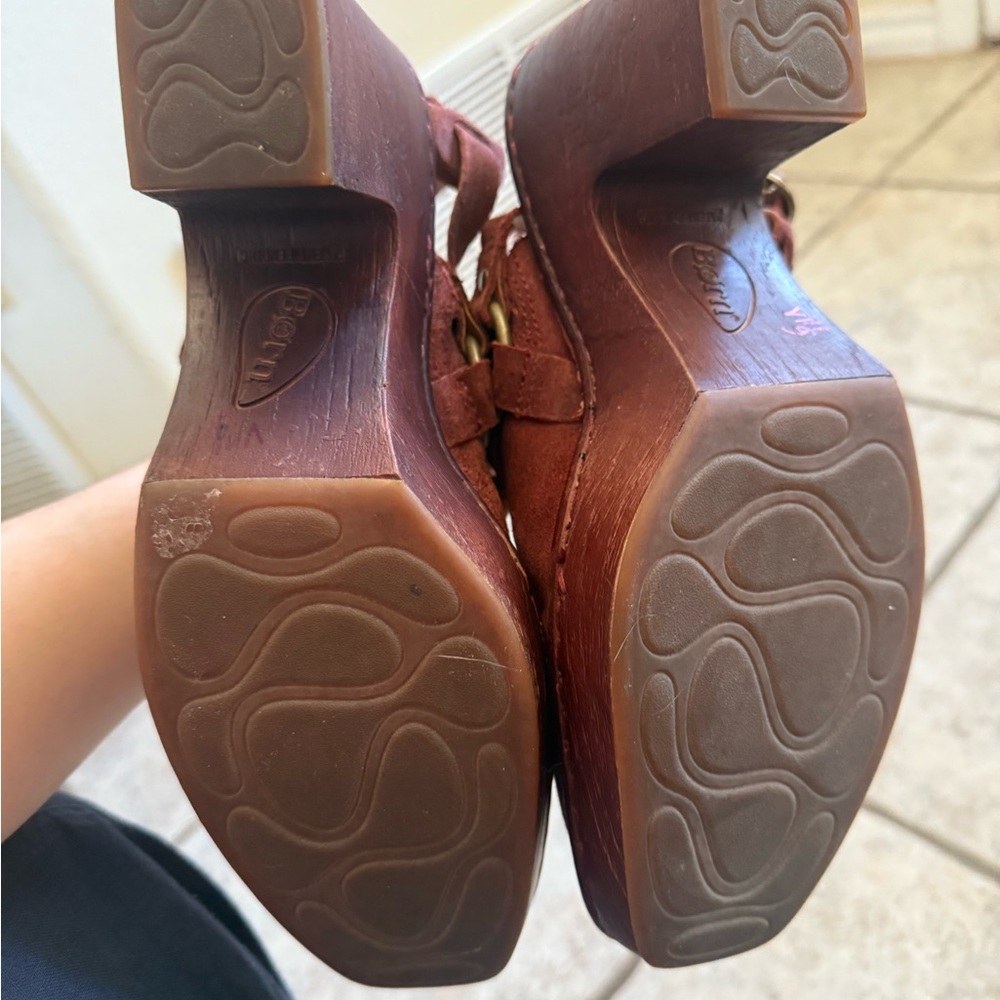 BORN - Hudson Distressed Suede Leather slingback Clogs - Picture 5 of 6